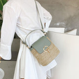 Petit Sac en paille forme seau