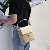 Petit Sac en paille forme seau