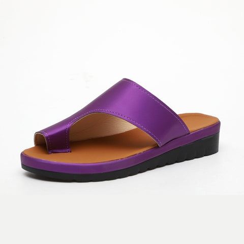 Sandales plates confortables (Violette) Le Monde Femme