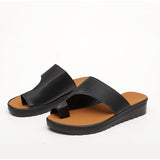 Sandales plates confortables (Noir) Le Monde Femme