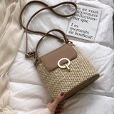 Petit Sac en paille forme seau