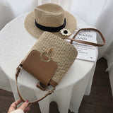Petit Sac en paille forme seau