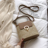 Petit Sac en paille forme seau