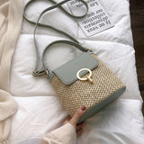 Petit Sac en paille forme seau